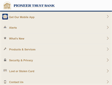 Tablet Screenshot of pioneertrustbank.com